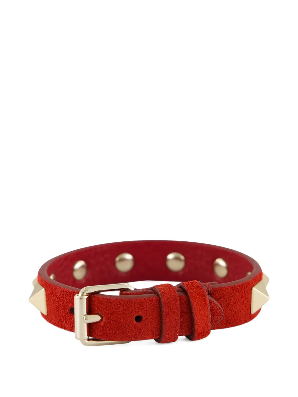 Valentino Garavani Rockstud suede bracelet - Rosso