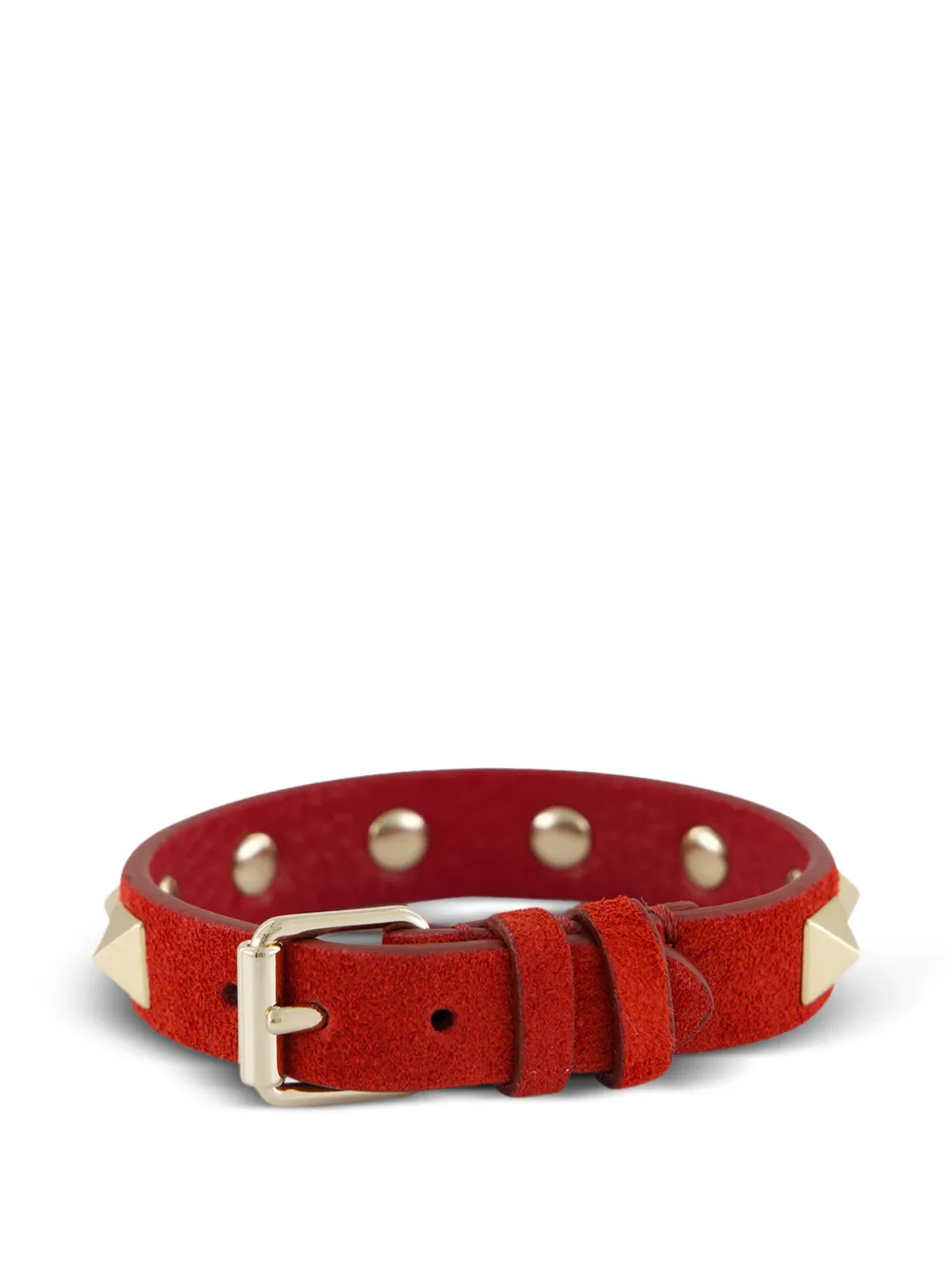 Valentino Garavani Rockstud suede bracelet - Rosso