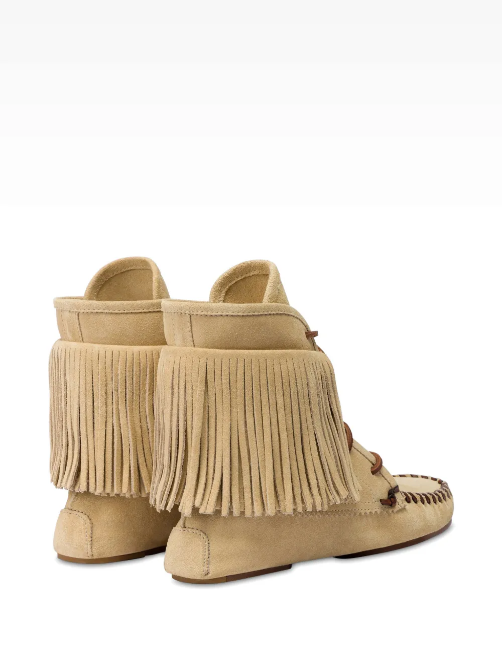 Paris Texas Indiana fringe-trimmed ankle boots Beige