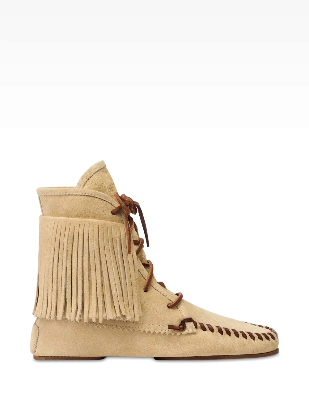 Paris Texas Indiana fringe-trimmed ankle boots Beige