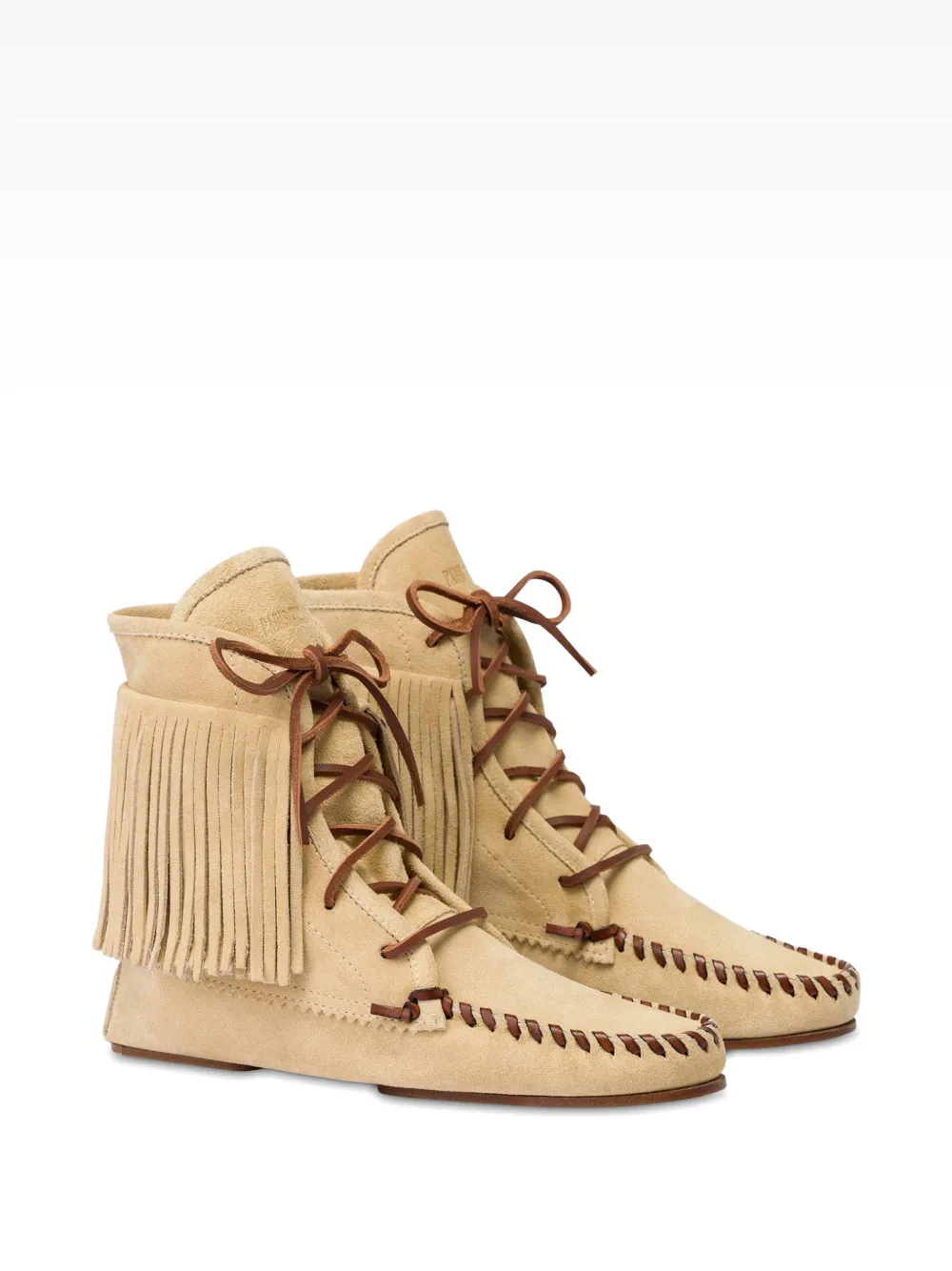 Paris Texas Indiana fringe-trimmed ankle boots Beige