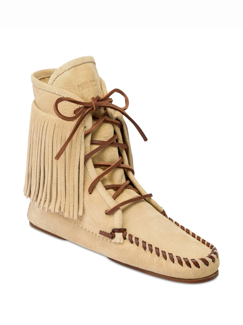 Paris Texas Indiana fringe-trimmed ankle boots Beige