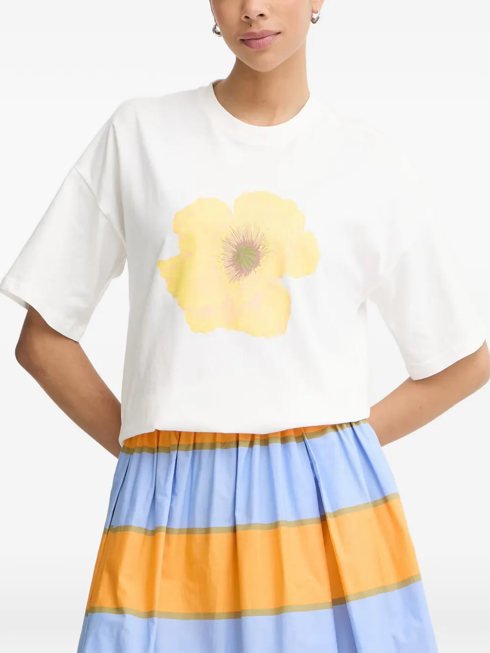Never Fully Dressed Floral-print T-shirt In White