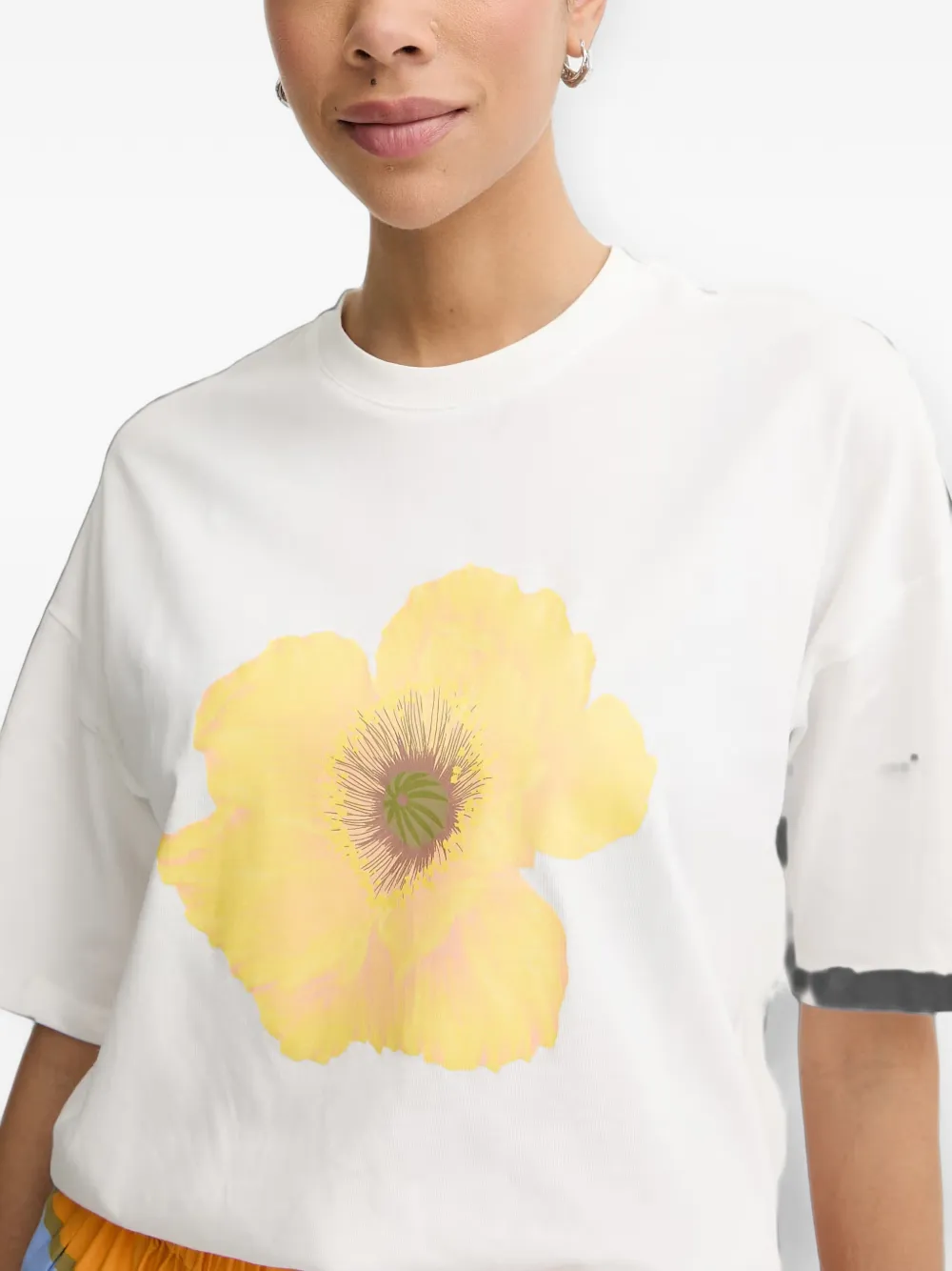 NEVER FULLY DRESSED floral-print T-shirt Wit