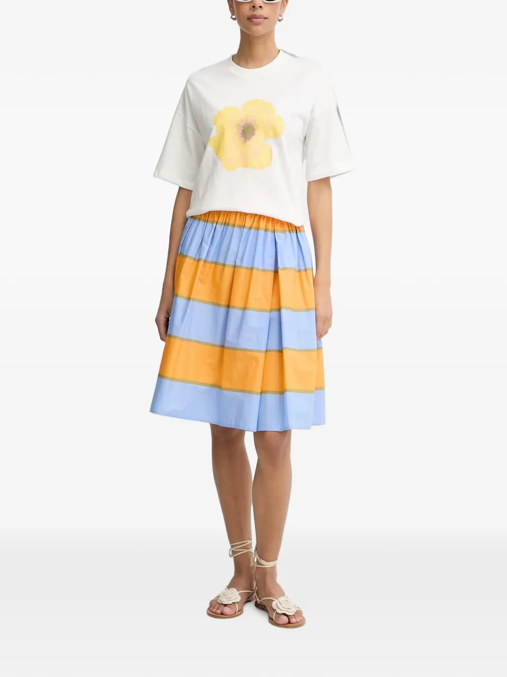NEVER FULLY DRESSED floral-print T-shirt Wit