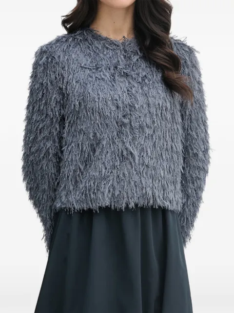 OUI feather-effect knitted jacket