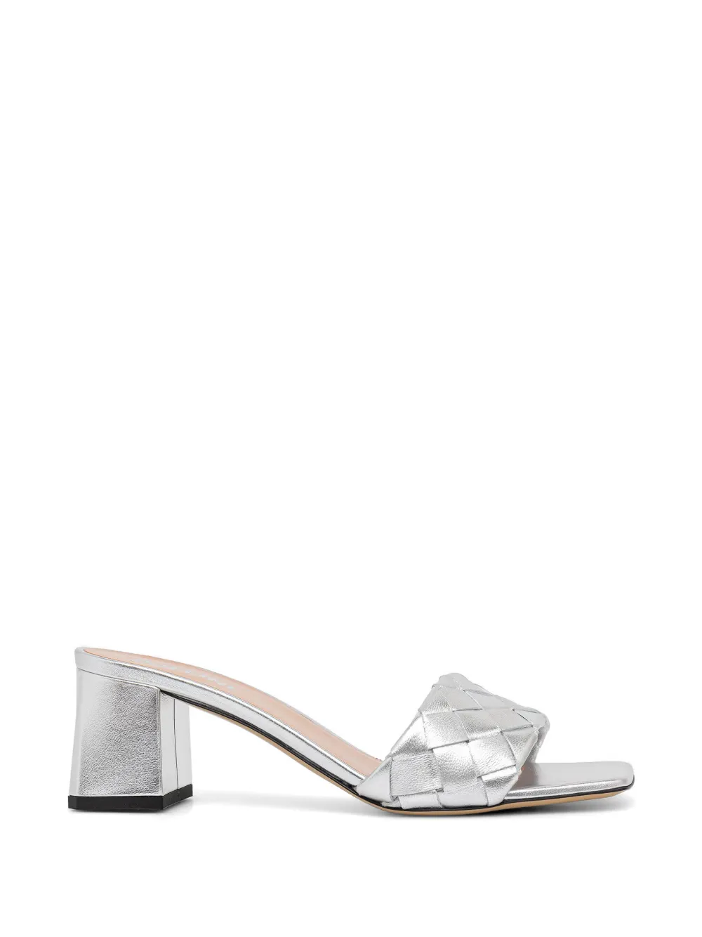 Pollini woven-strap block-heel sandals - Argento
