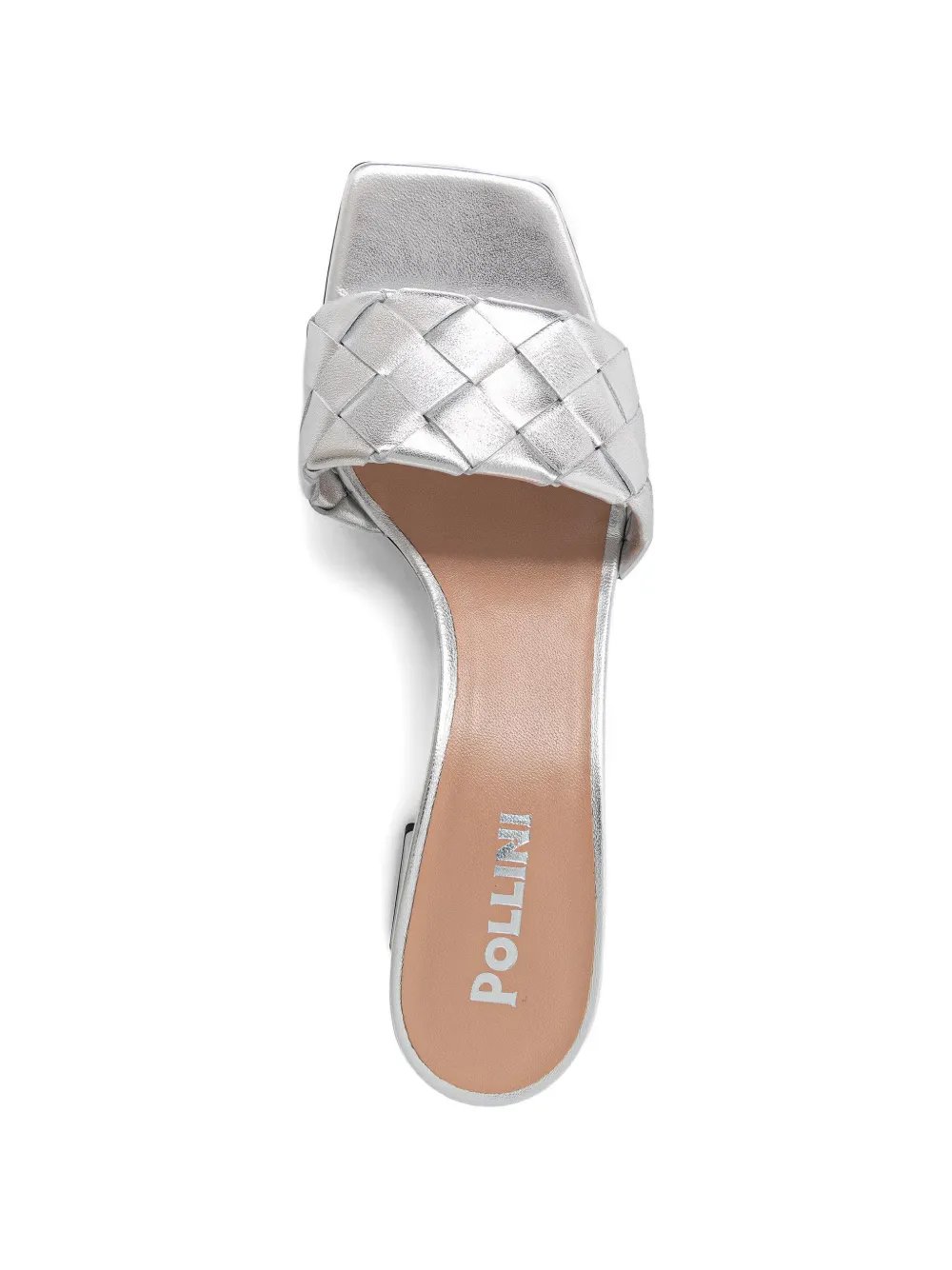 Pollini woven-strap block-heel sandals Zilver