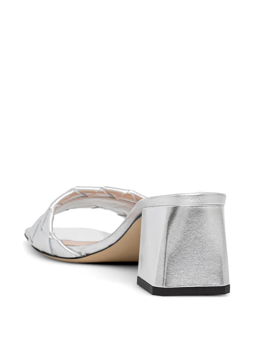 Pollini woven-strap block-heel sandals Zilver