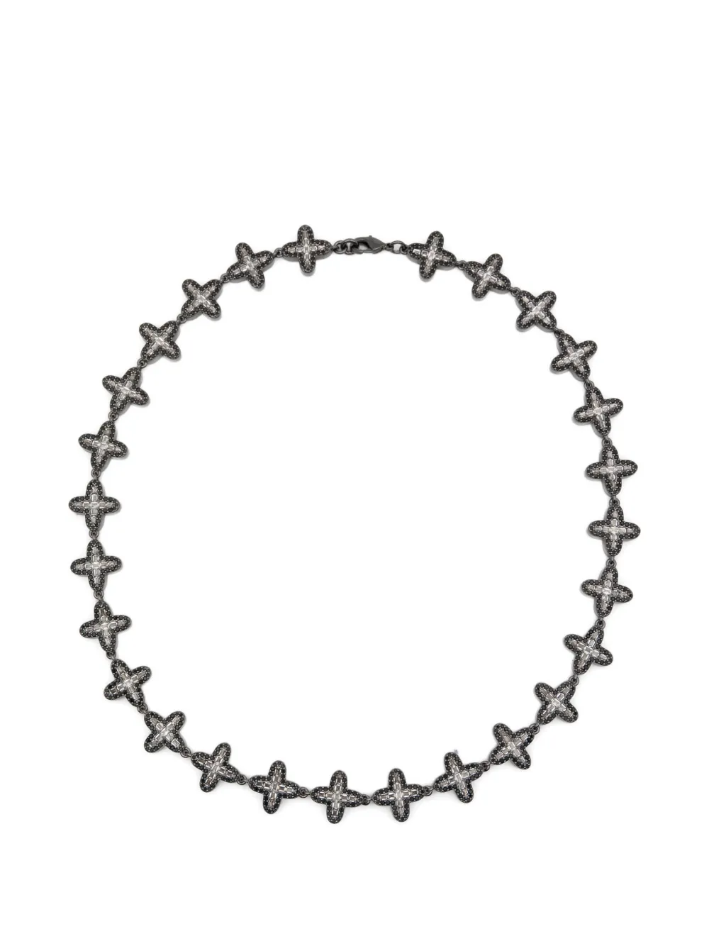 DARKAI crystal-embellished cross-link necklace - Nero
