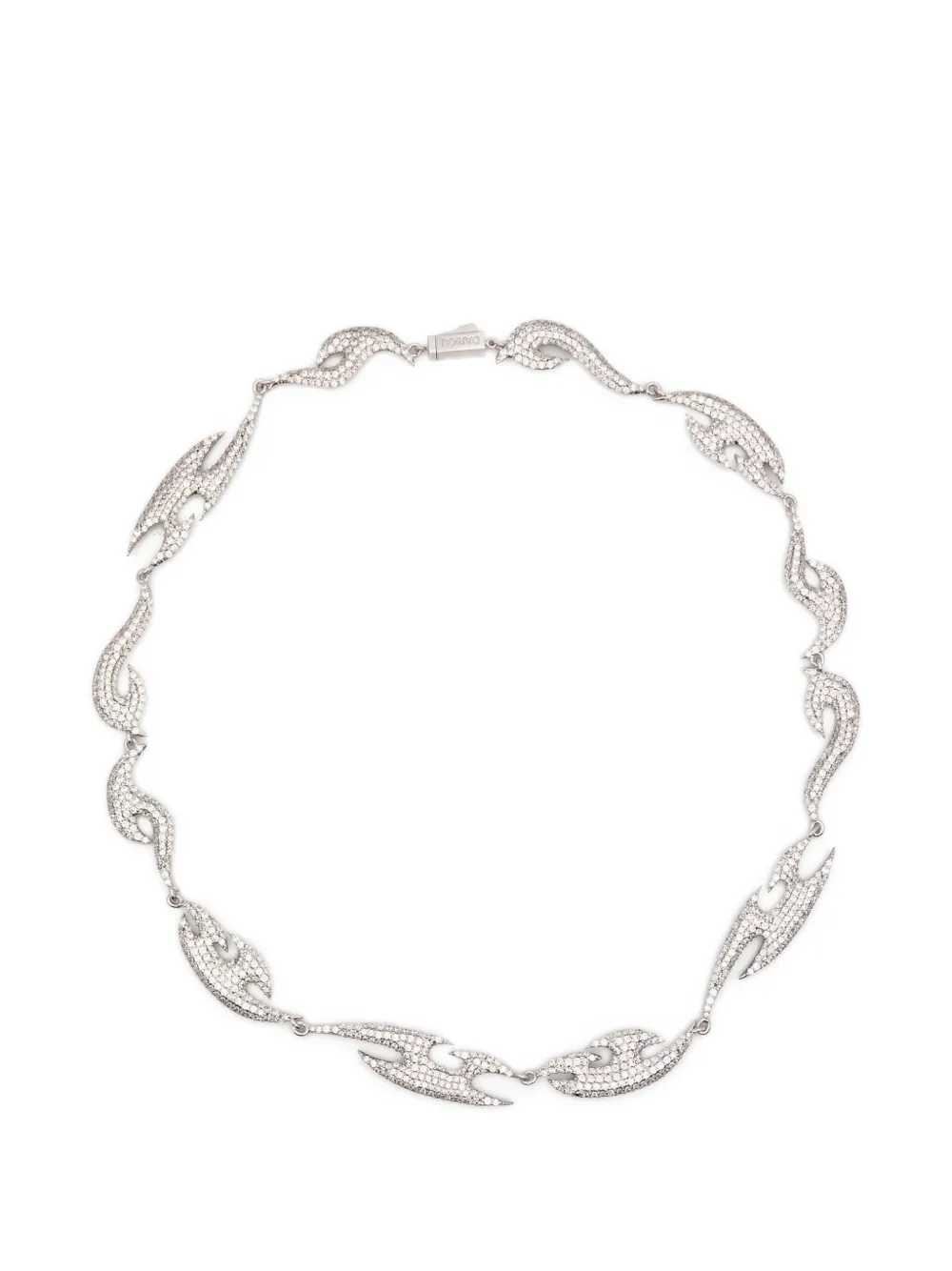 DARKAI crystal-embellished flame necklace - Argento