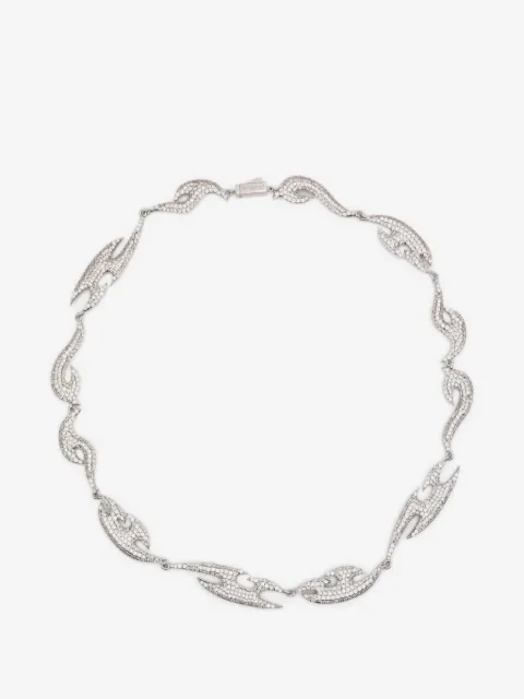 DARKAI crystal-embellished flame necklace