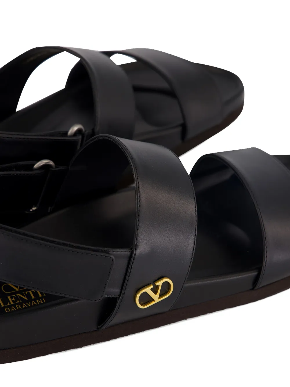 Valentino Garavani VLogo Signature leather sandals Zwart