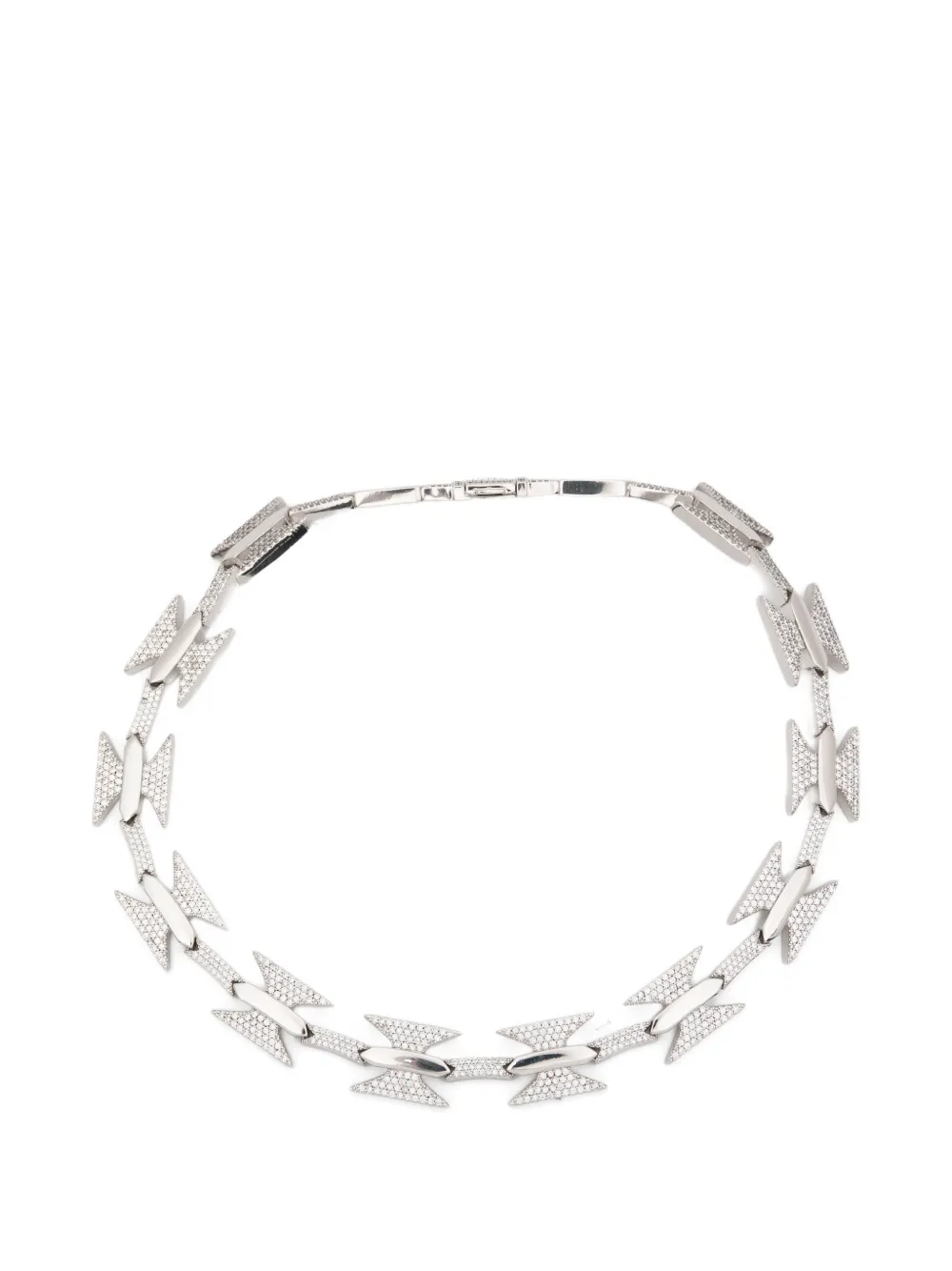 DARKAI crystal-embellished barbed-wire necklace - Argento