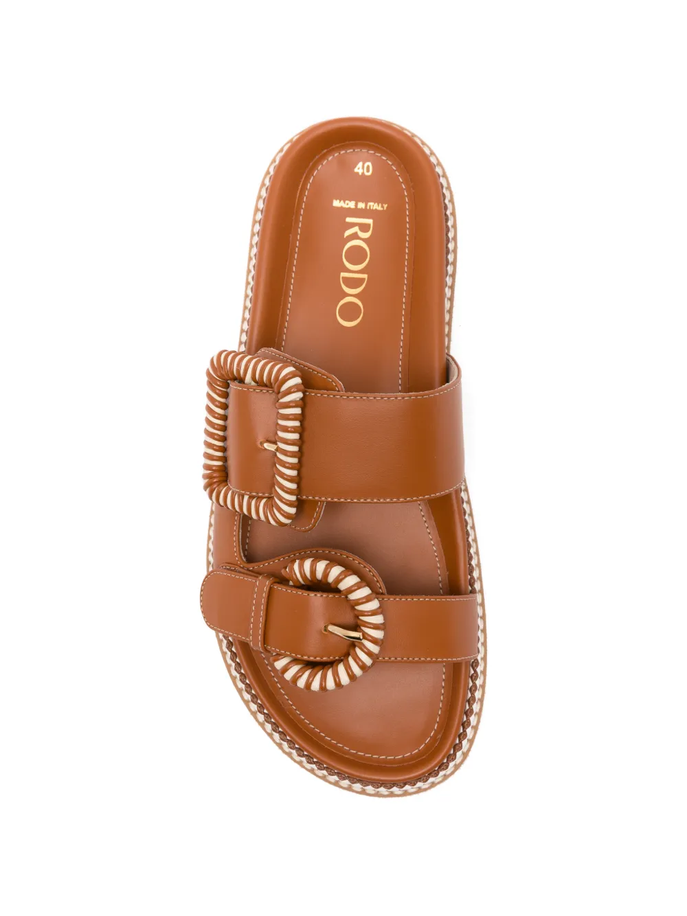 Rodo buckle-fastening leather sandals Bruin