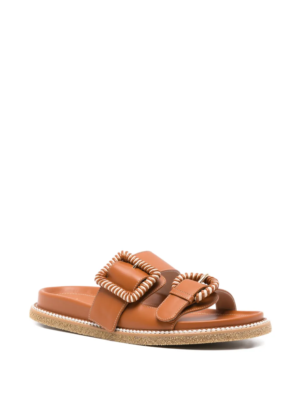 Rodo buckle-fastening leather sandals Bruin