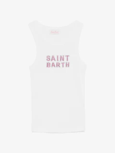 MC2 Saint Barth bead-embellished ribbed tank top