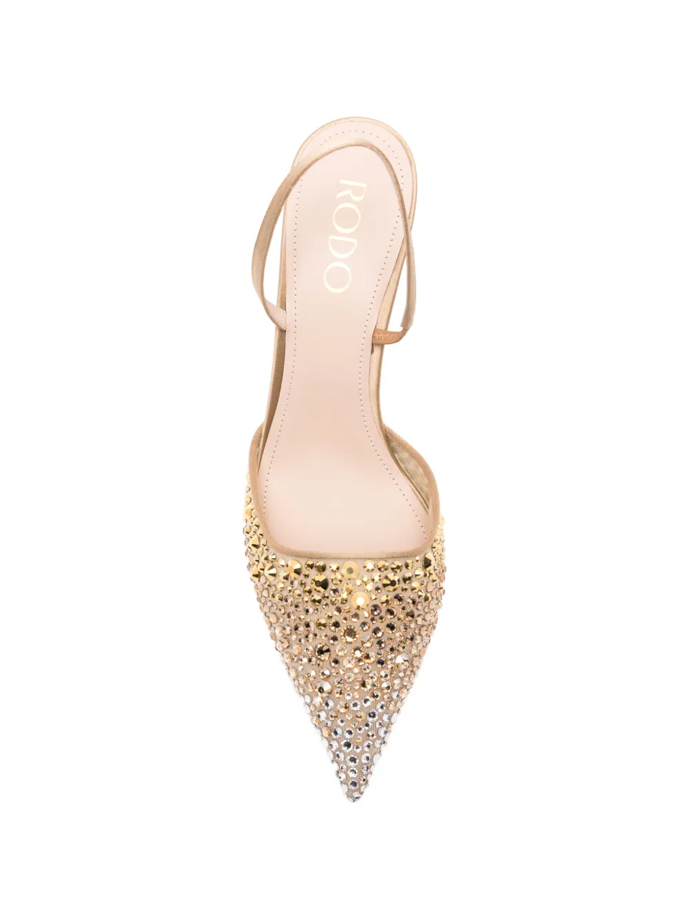 Rodo Slingback pumps verfraaid met kristallen Beige