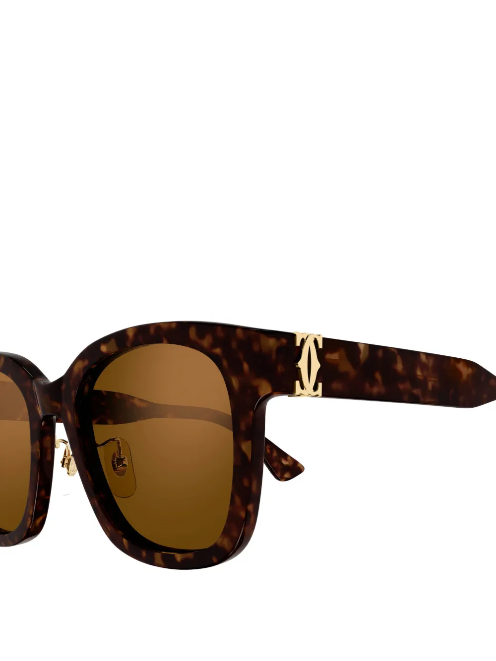 Cartier Eyewear Zonnebril met vierkant montuur Bruin