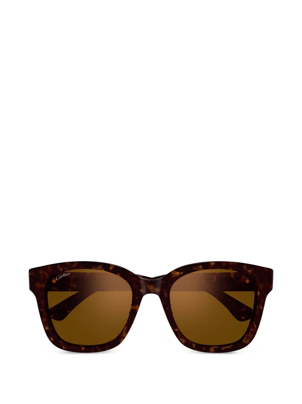 Cartier Eyewear tortoiseshell-effect square-frame sunglasses - Braun