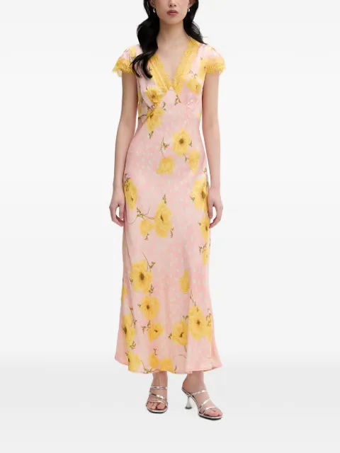 NEVER FULLY DRESSED Poppy Olivia kjole med blomstertryk og blondekant