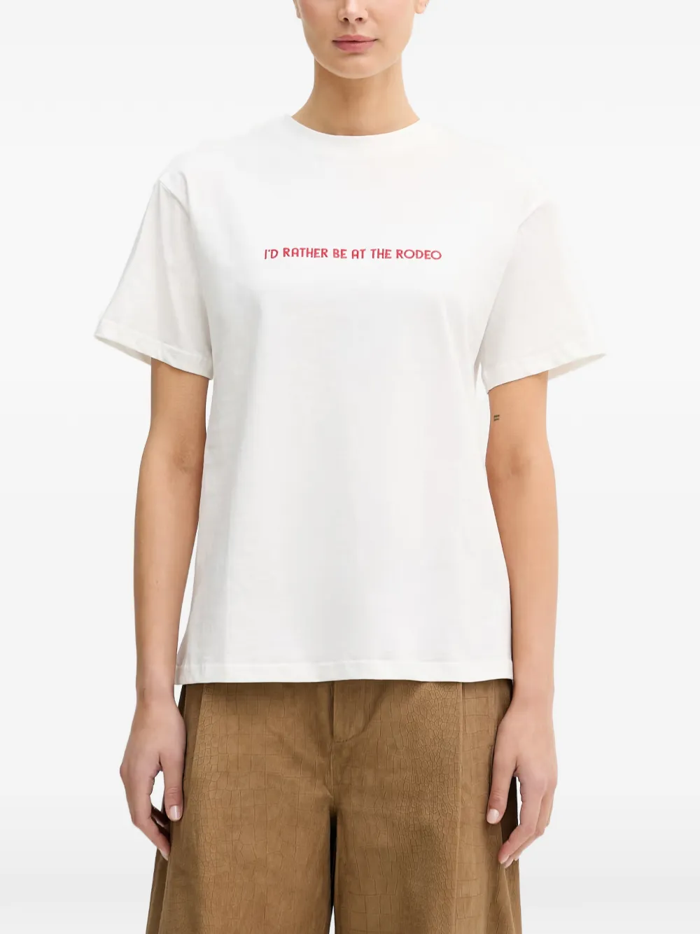 Never Fully Dressed Rodeo Graphic-print T-shirt In 화이트