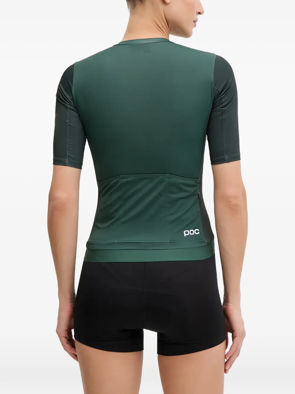 POC Cadence fietsjersey met logoprint en rits Groen