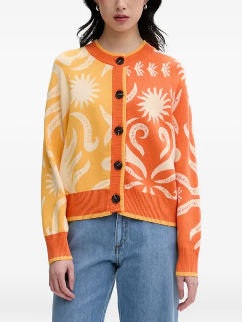 NEVER FULLY DRESSED sun-intarsia button-up cardigan