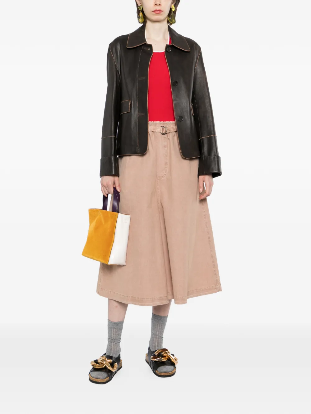 Marni Shorts met wijde pijpen Beige