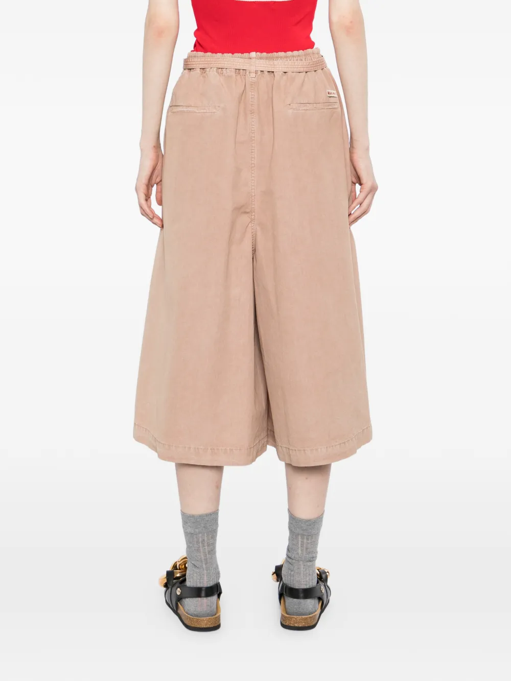 Marni Shorts met wijde pijpen Beige