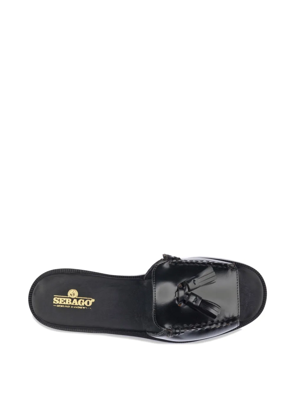 Sebago tassel-detail leather slides Zwart
