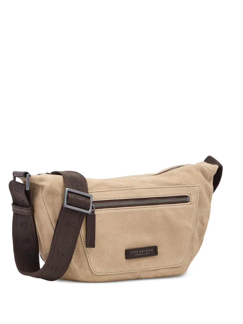 The Bridge Igor leather-trim canvas belt bag - Toni neutri