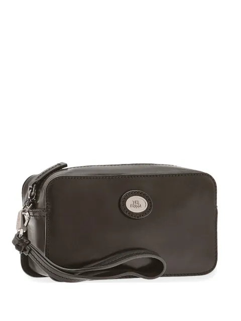 The Bridge logo-plaque leather clutch bag