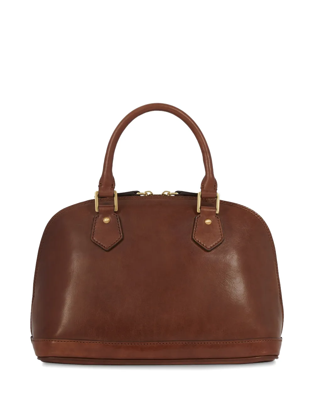 The Bridge Leren shopper met rits Bruin