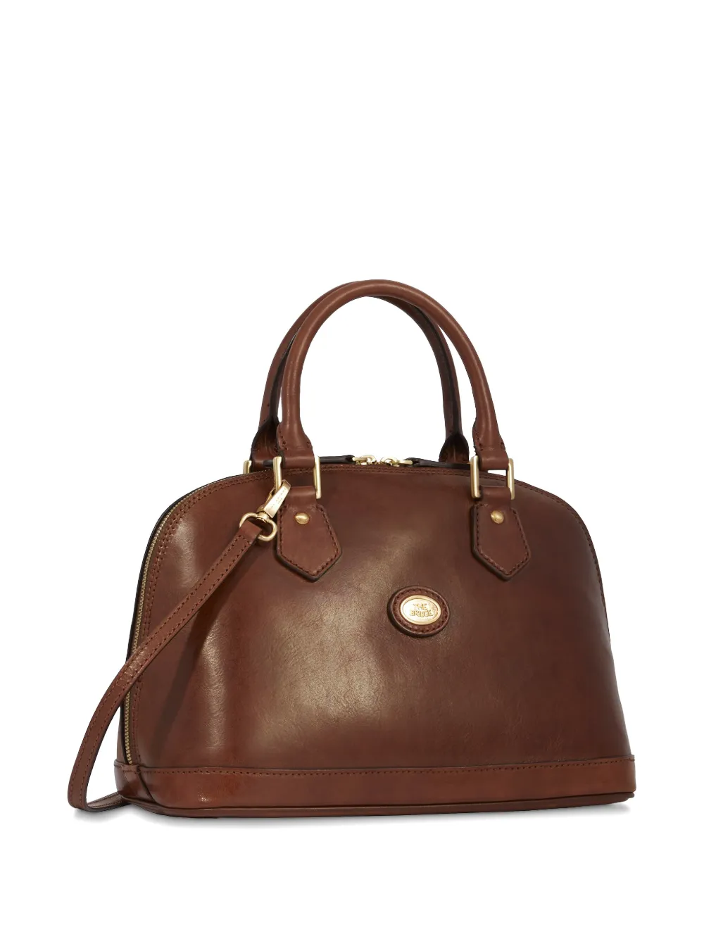 The Bridge Leren shopper met rits Bruin