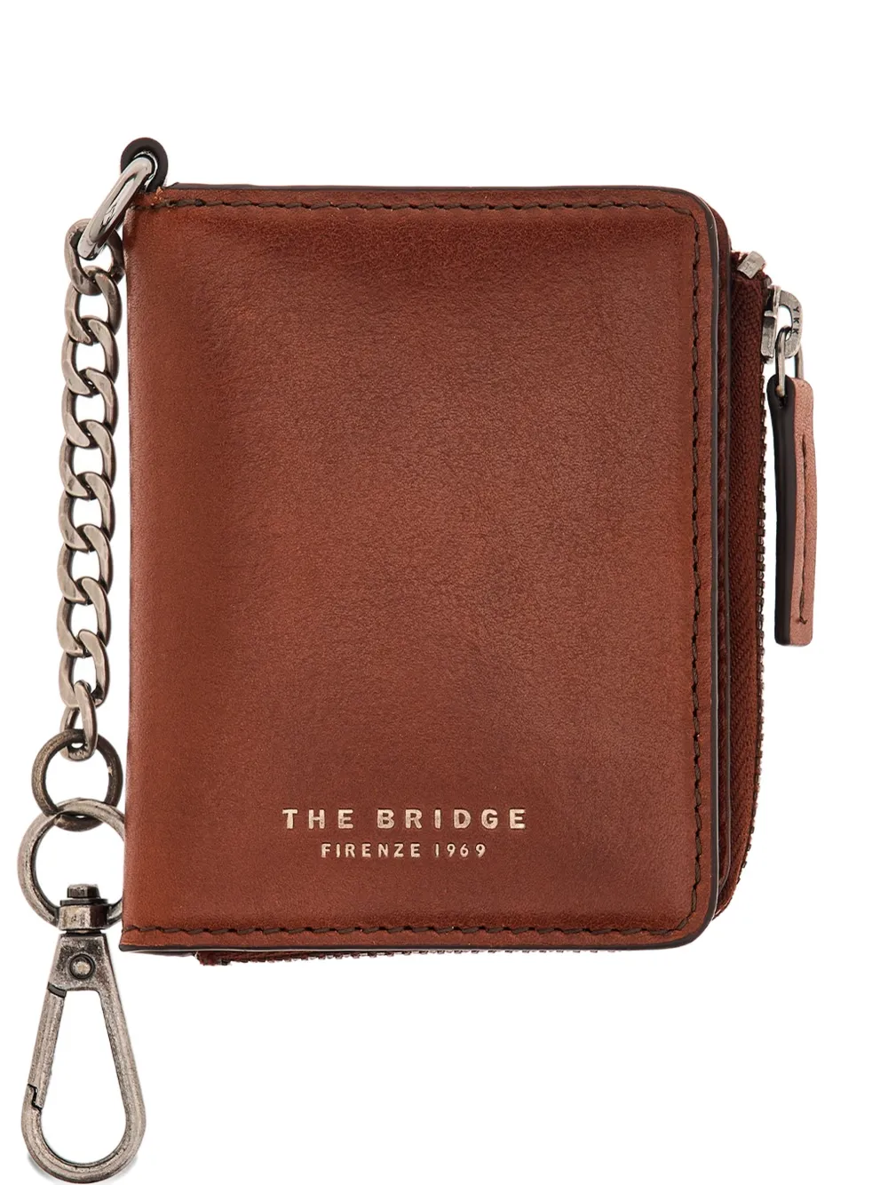 The Bridge chain-link leather wallet - Marrone