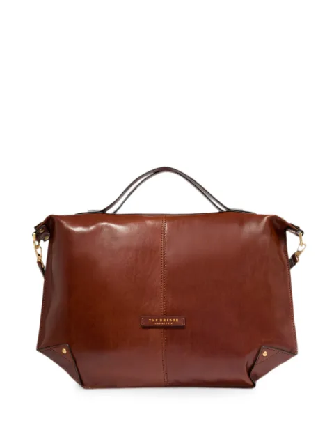 The Bridge large Unica zip-fastening leather tote bag