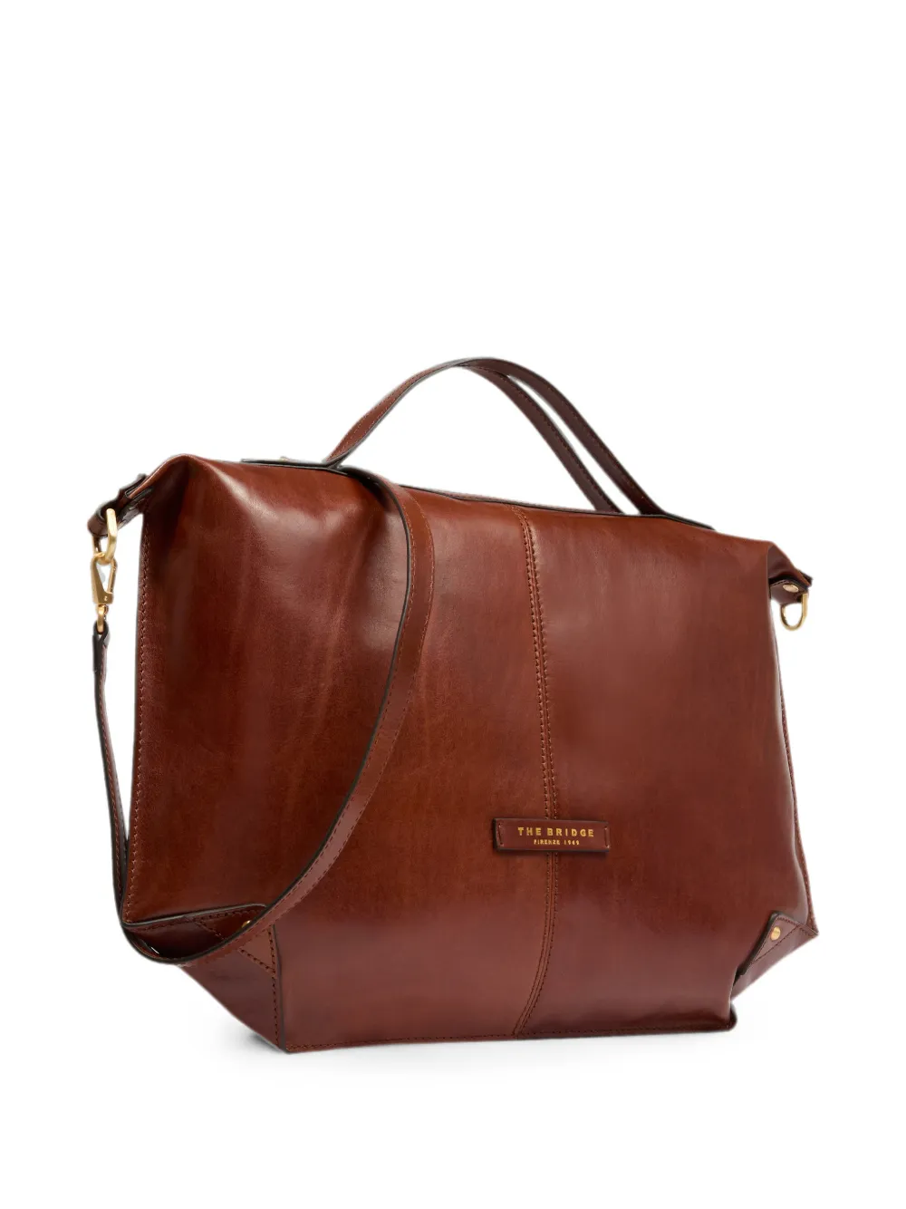 The Bridge Grote Unica leren shopper met ritssluiting Bruin
