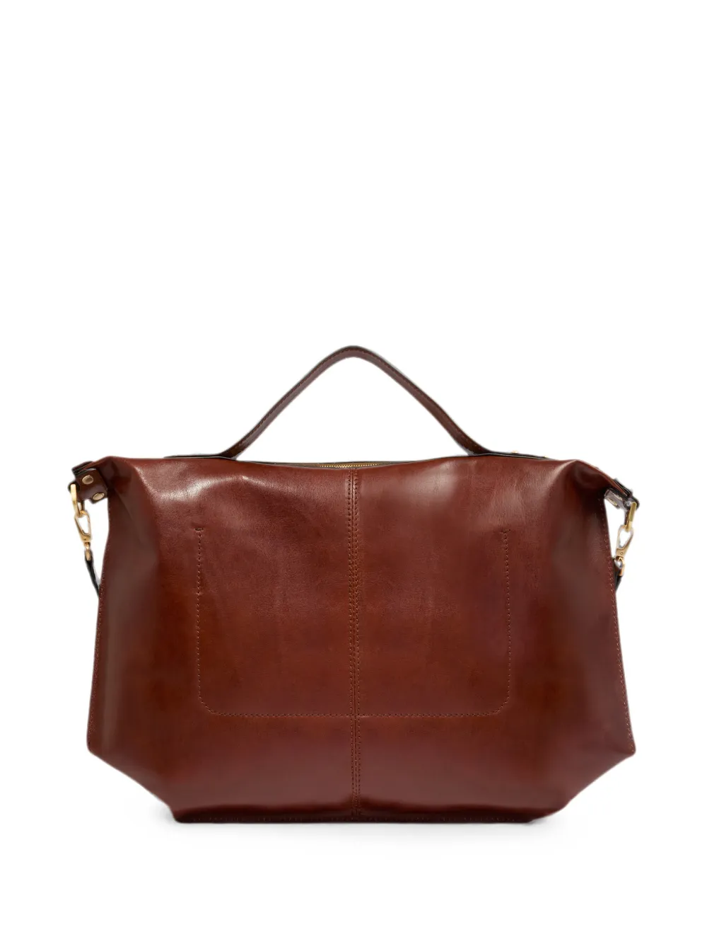 The Bridge Grote Unica leren shopper met ritssluiting Bruin