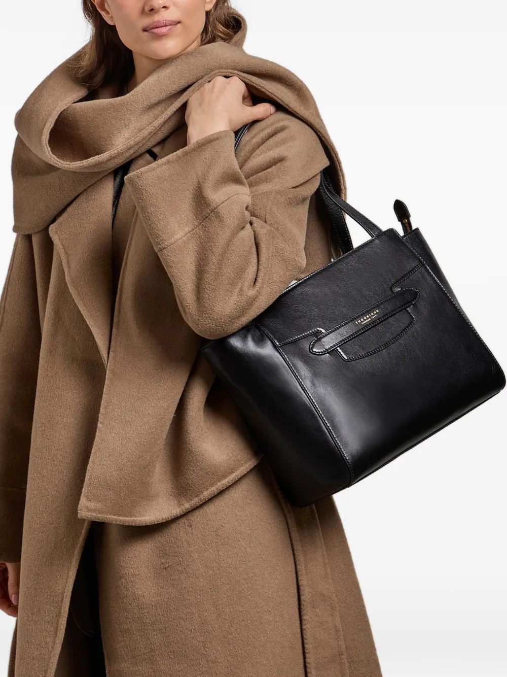 The Bridge Leren shopper Zwart