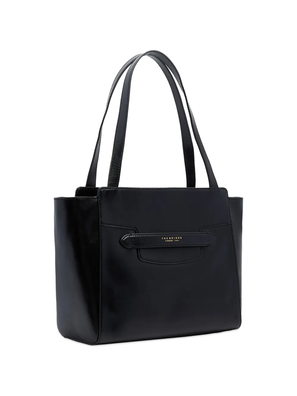 The Bridge Leren shopper Zwart