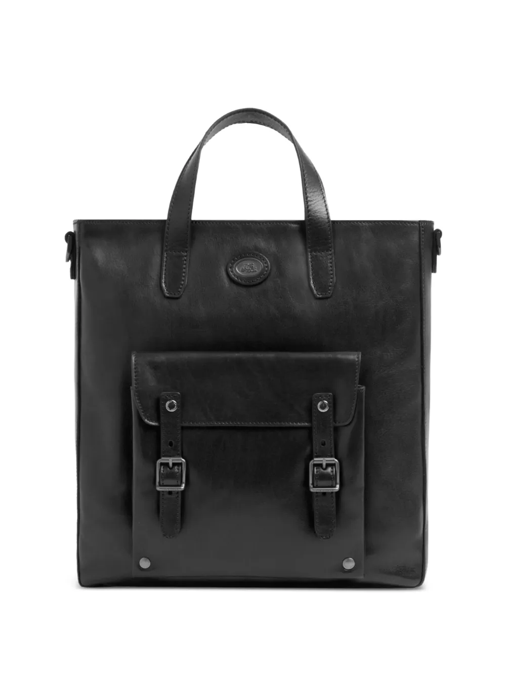 The Bridge Buckle-detail Leather Briefcase In Black
