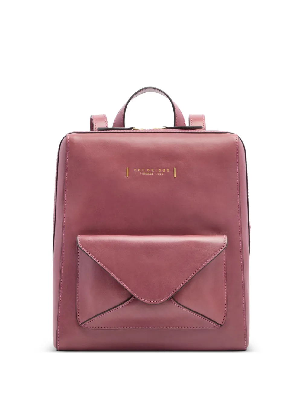 The Bridge Frida leather envelope-pocket backpack - Rosa