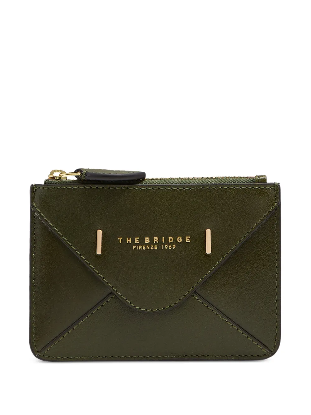 The Bridge zip-fastening leather card holder - Verde