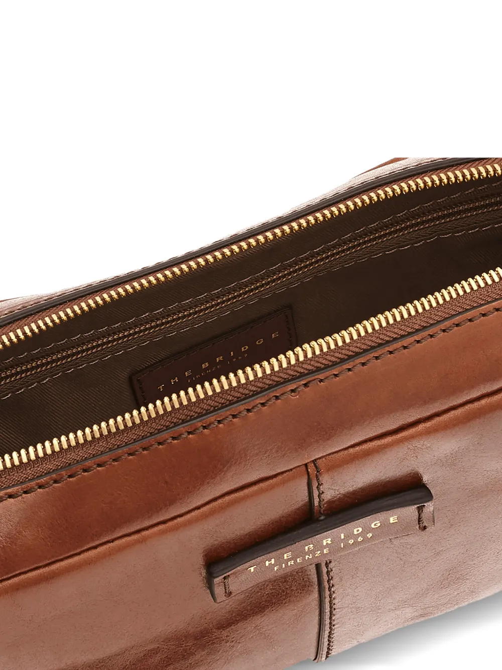 The Bridge Clutch met logoplakkaat Bruin