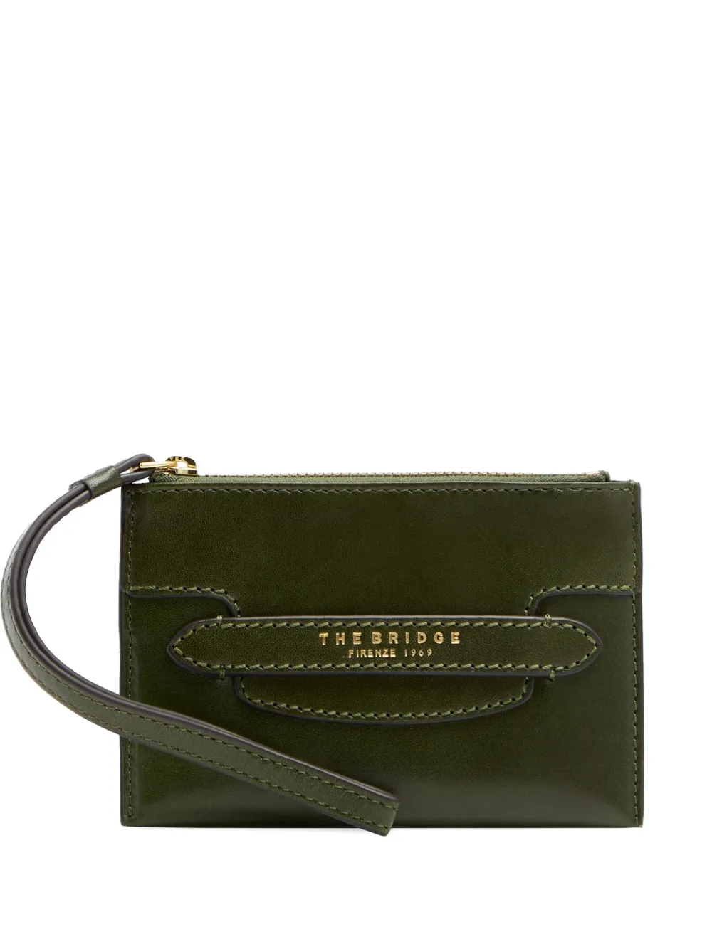 The Bridge Lucrezia logo-plaque leather pouch bag - Grün
