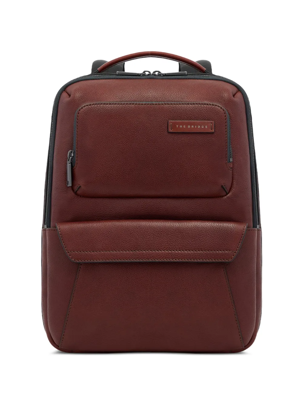 The Bridge leather zip-pocket backpack - Marrone