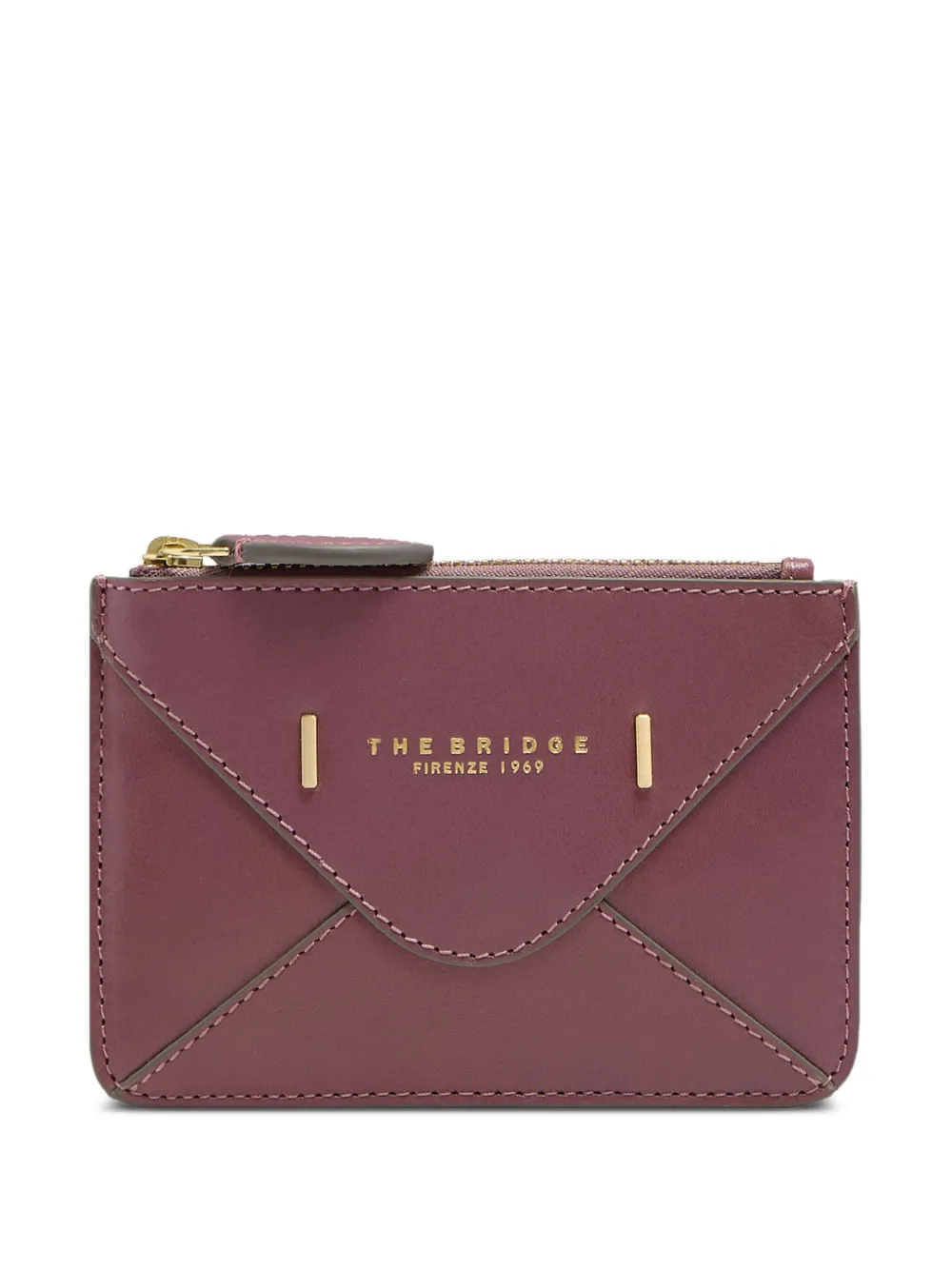 The Bridge Frida envelope-detail leather card holder - Rosso