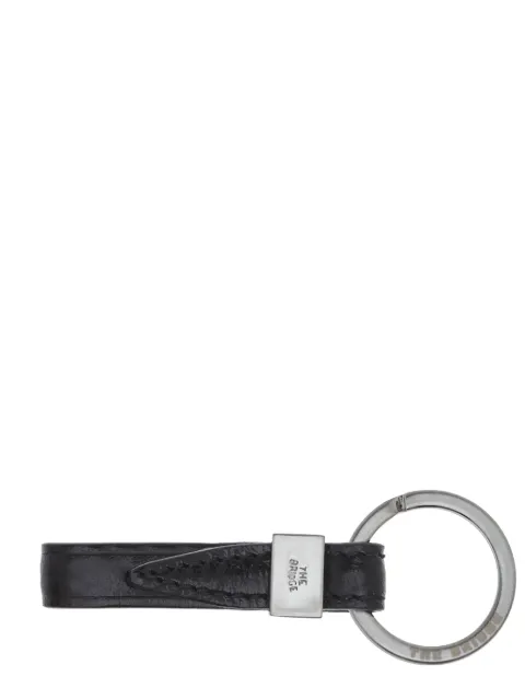 The Bridge engraved-logo leather-loop keyring