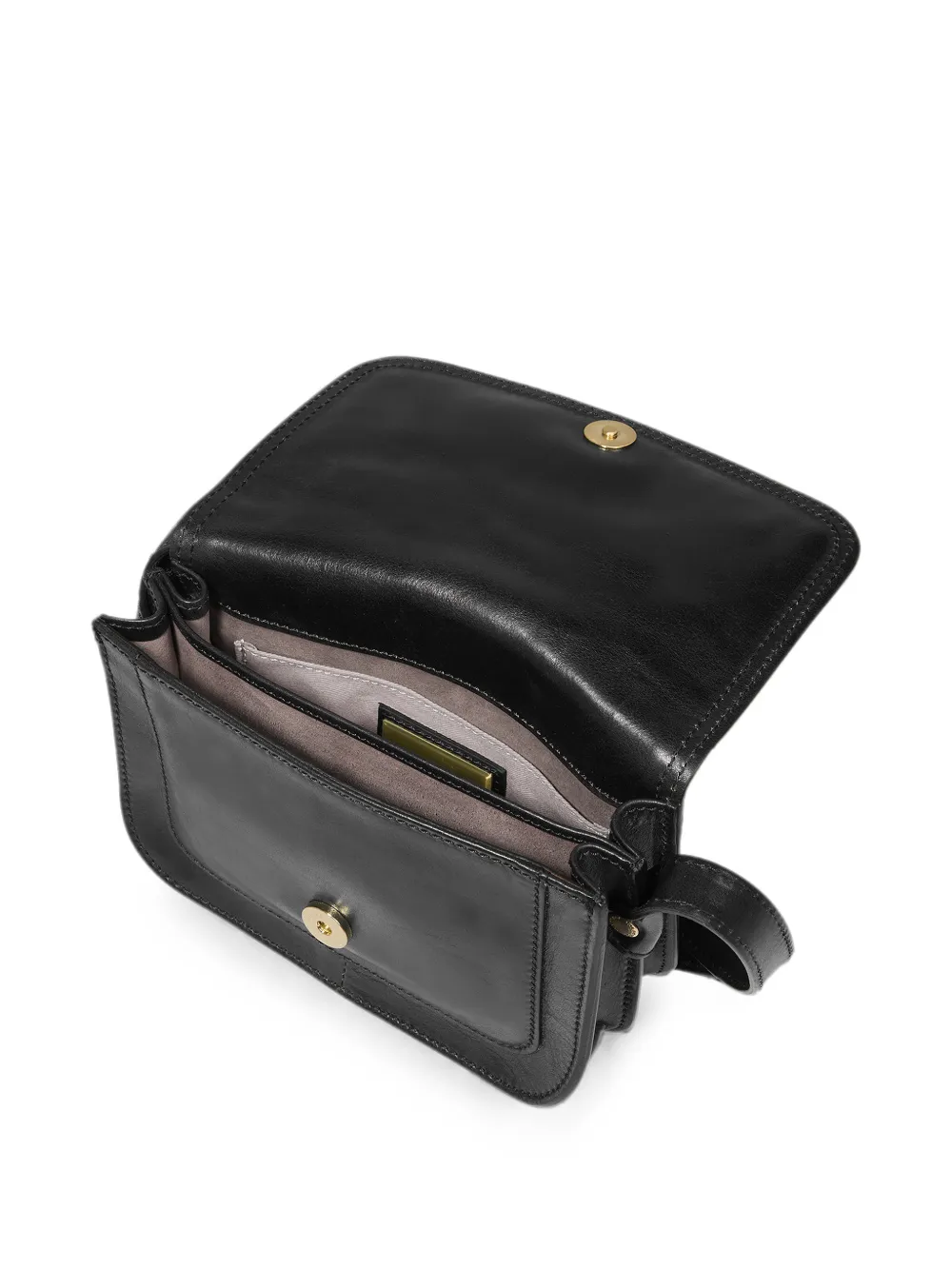 The Bridge Leren crossbodytas met logoplakkaat Zwart